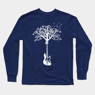 Bass Guitar Tree Dark Theme Long Sleeve T-Shirt
